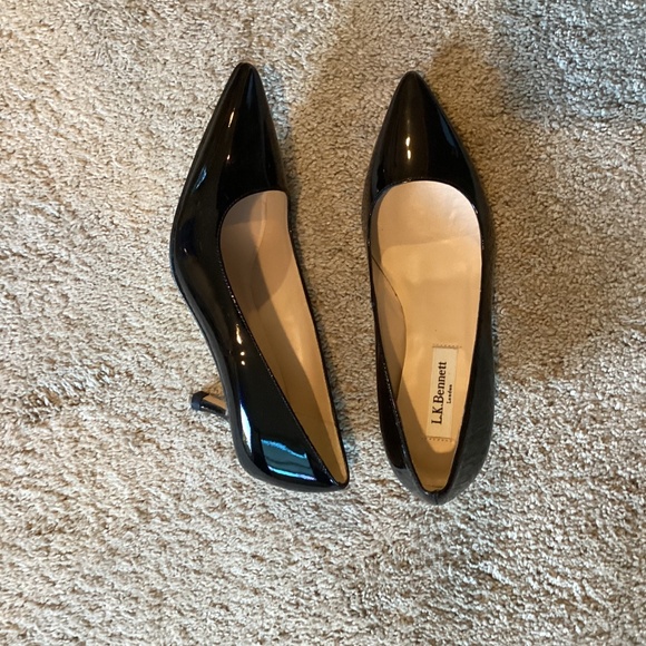 LK Bennett Black Patent Kitten Heel Pumps size 36 NEW - Picture 5 of 7